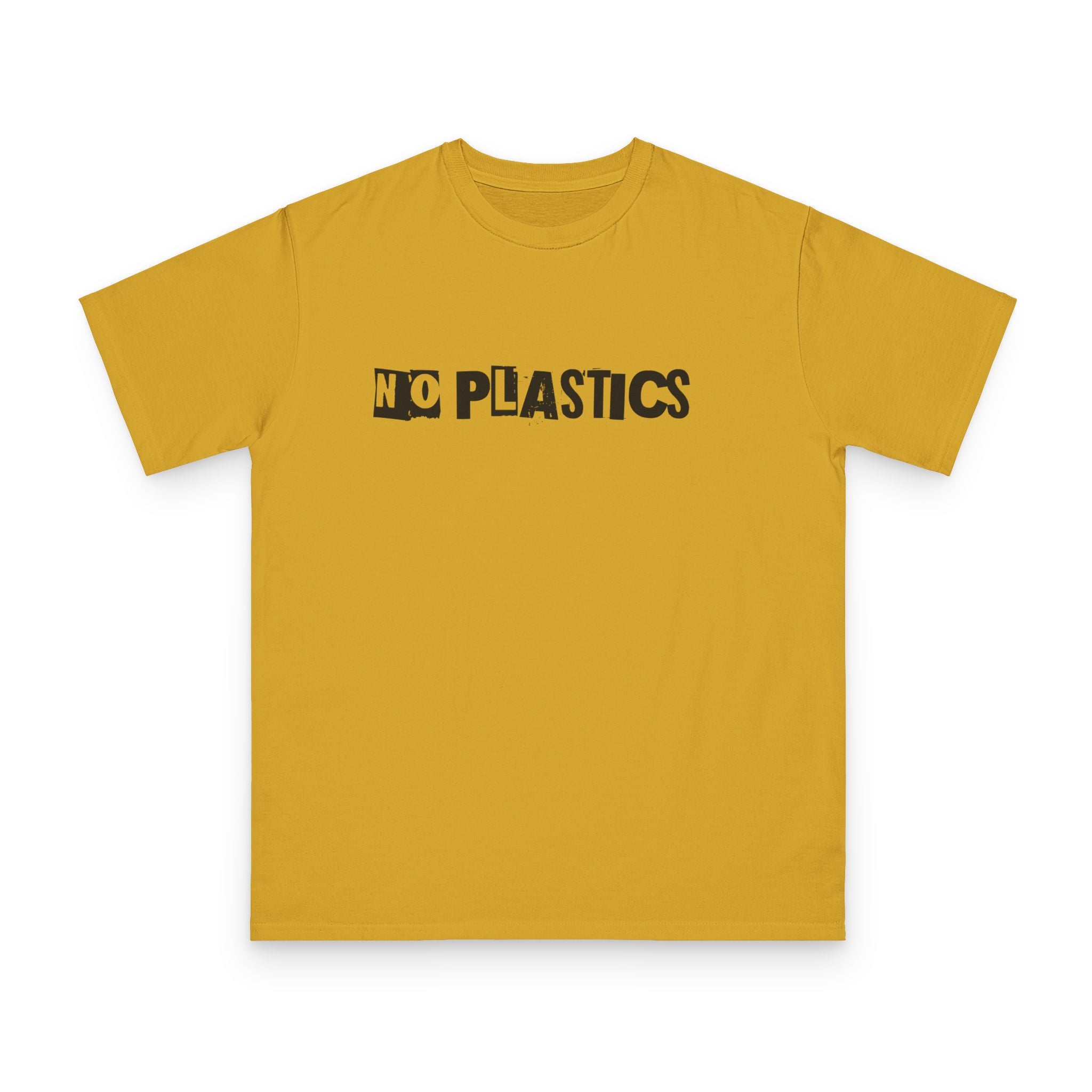 NO PLASTICS Organic Cotton T‑Shirt — Eco Statement Tee for Beach Cleanups & Everyday Wear