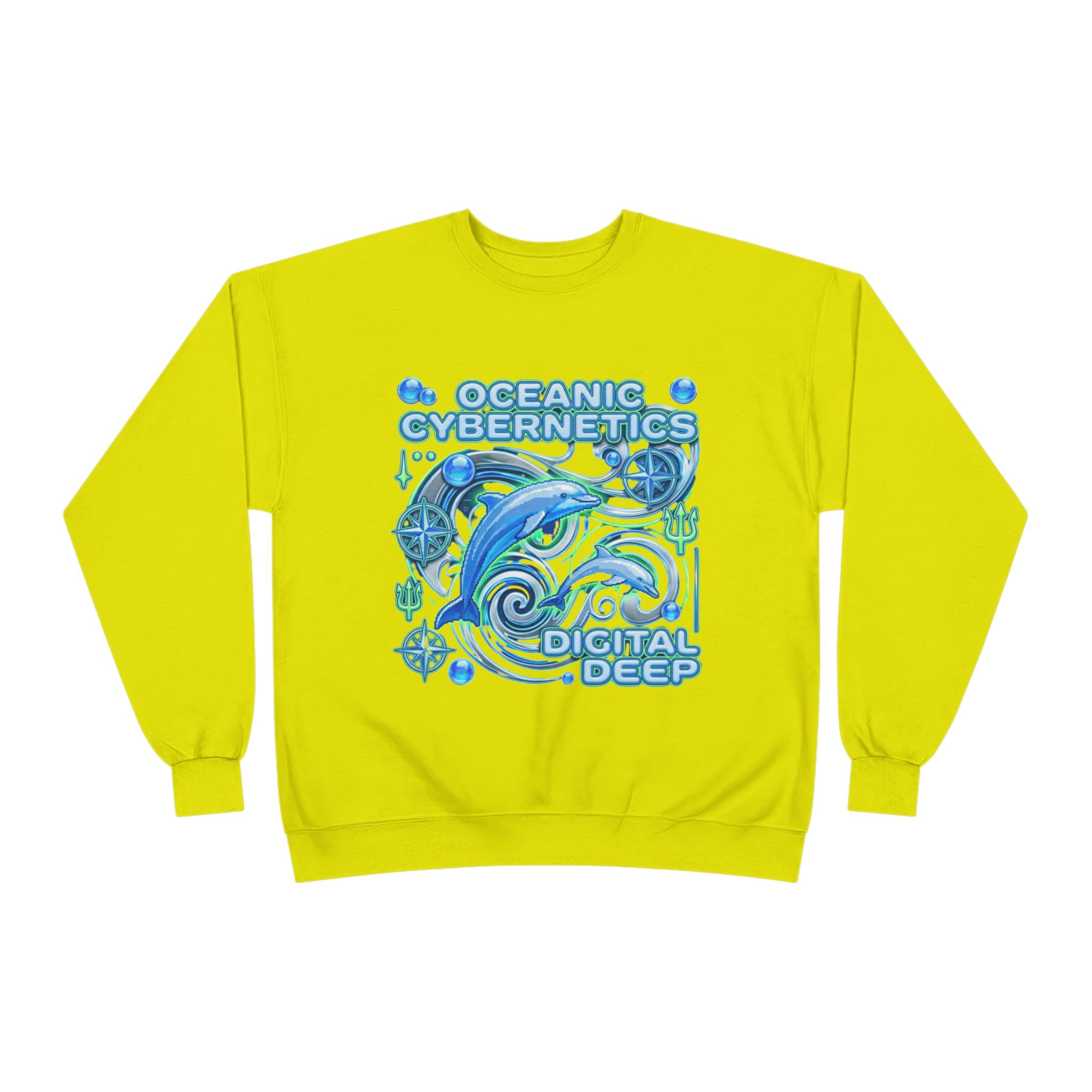 Oceanic Cybernetics Crewneck Sweatshirt — "Oceanic Cybernetics Digital Deep" Graphic