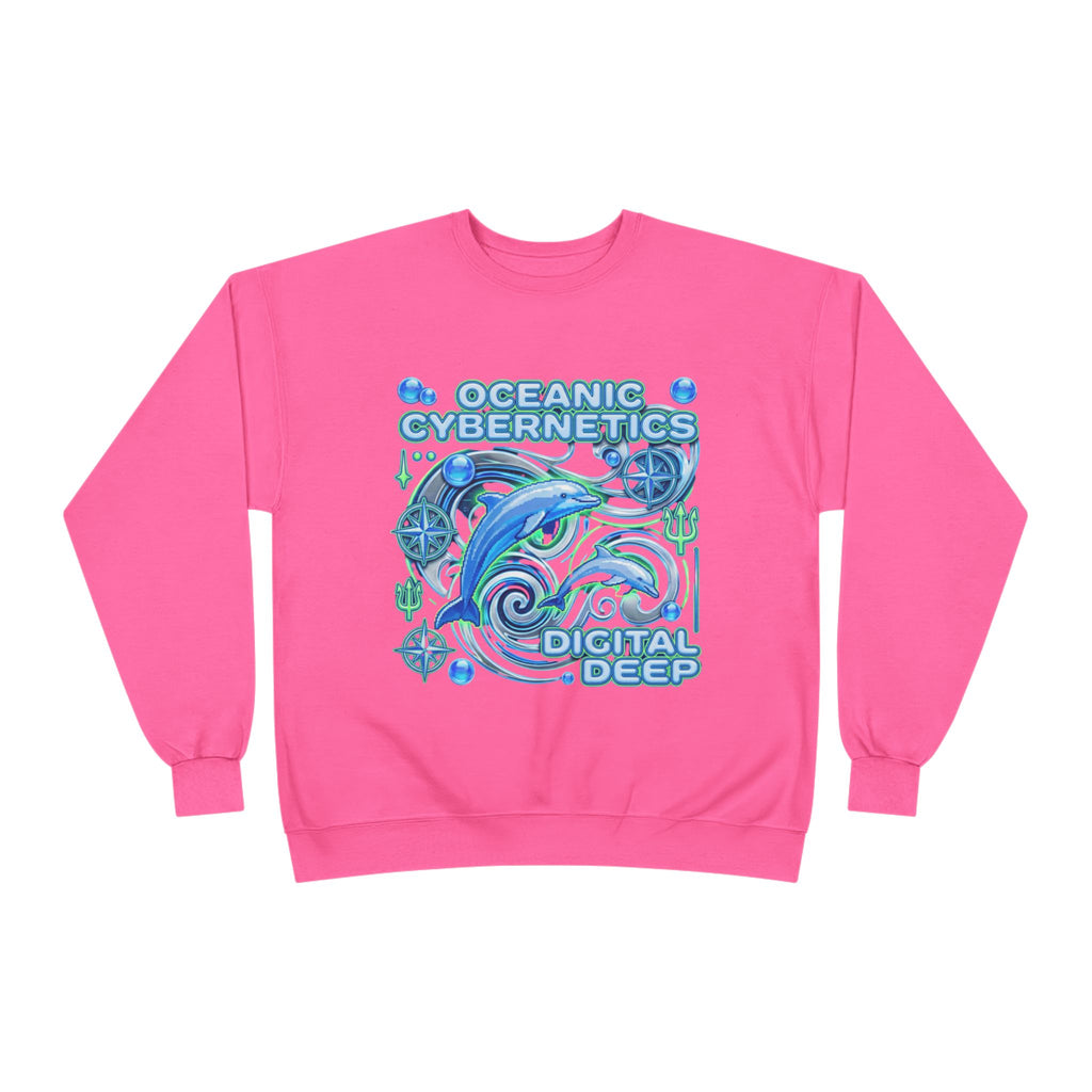 Oceanic Cybernetics Crewneck Sweatshirt — "Oceanic Cybernetics Digital Deep" Graphic