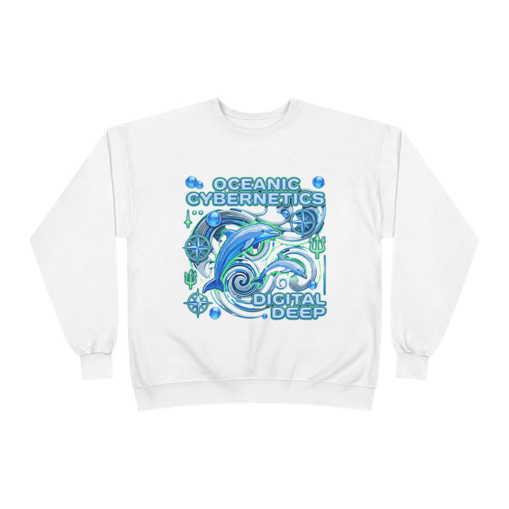 Oceanic Cybernetics Crewneck Sweatshirt — "Oceanic Cybernetics Digital Deep" Graphic