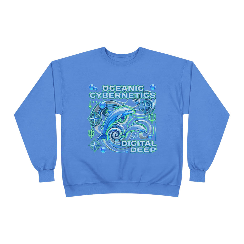 Oceanic Cybernetics Crewneck Sweatshirt — "Oceanic Cybernetics Digital Deep" Graphic