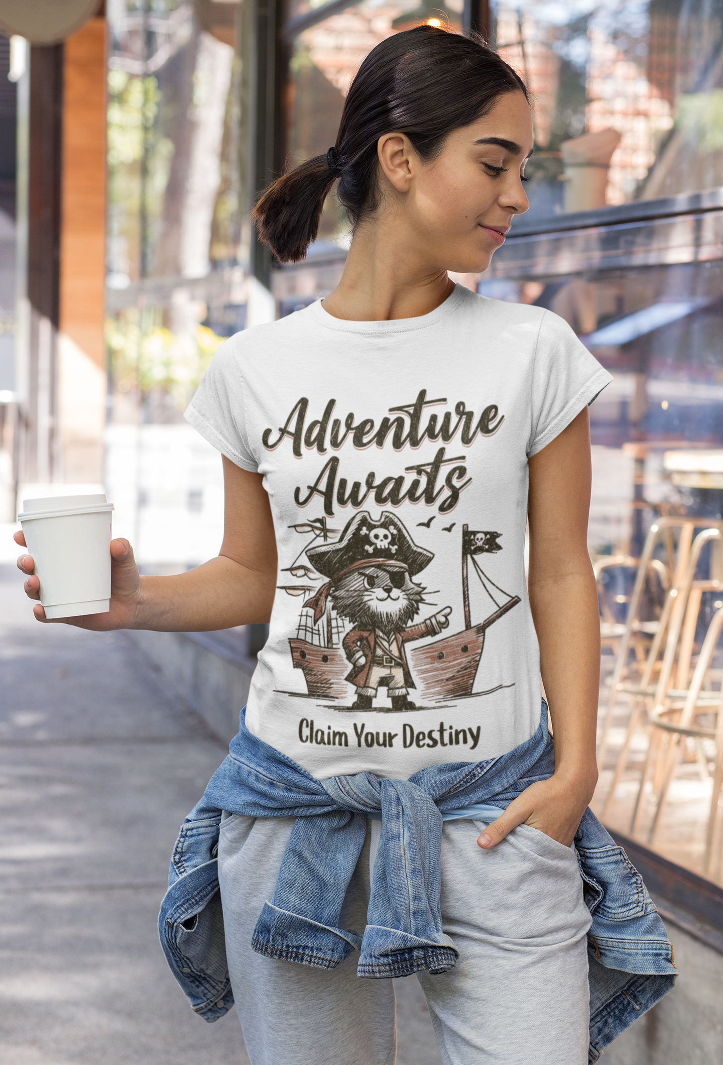 Adventure Awaits Pirate Ship Organic Tee — "Claim Your Destiny"