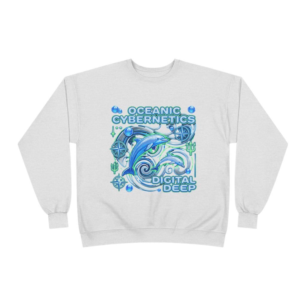 Oceanic Cybernetics Crewneck Sweatshirt — "Oceanic Cybernetics Digital Deep" Graphic