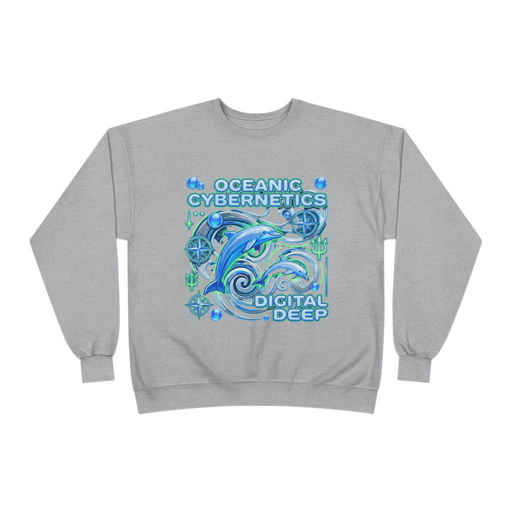 Oceanic Cybernetics Crewneck Sweatshirt — "Oceanic Cybernetics Digital Deep" Graphic