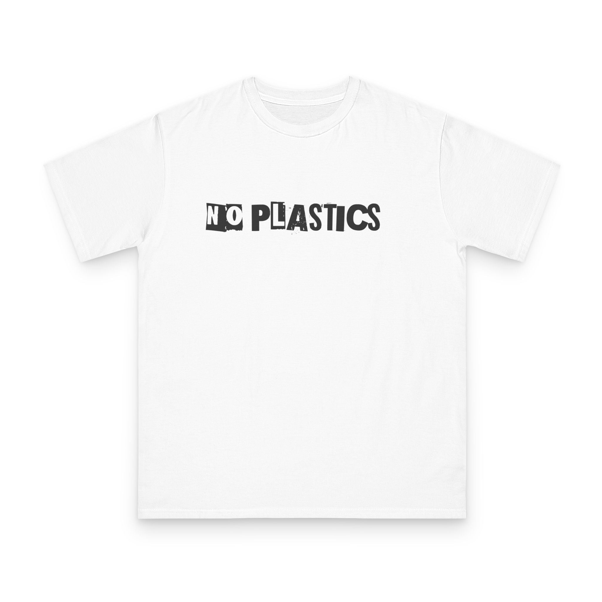 NO PLASTICS Organic Cotton T‑Shirt — Eco Statement Tee for Beach Cleanups & Everyday Wear