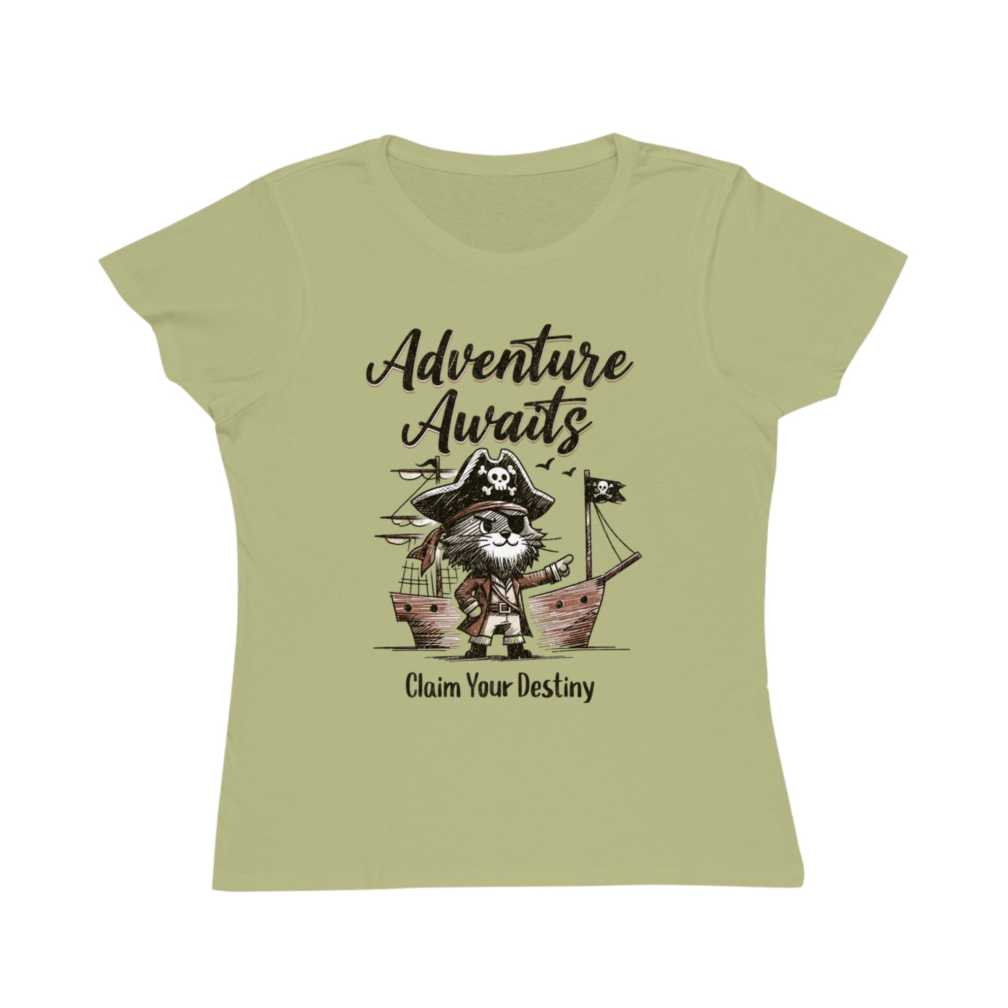 Adventure Awaits Pirate Ship Organic Tee — "Claim Your Destiny"