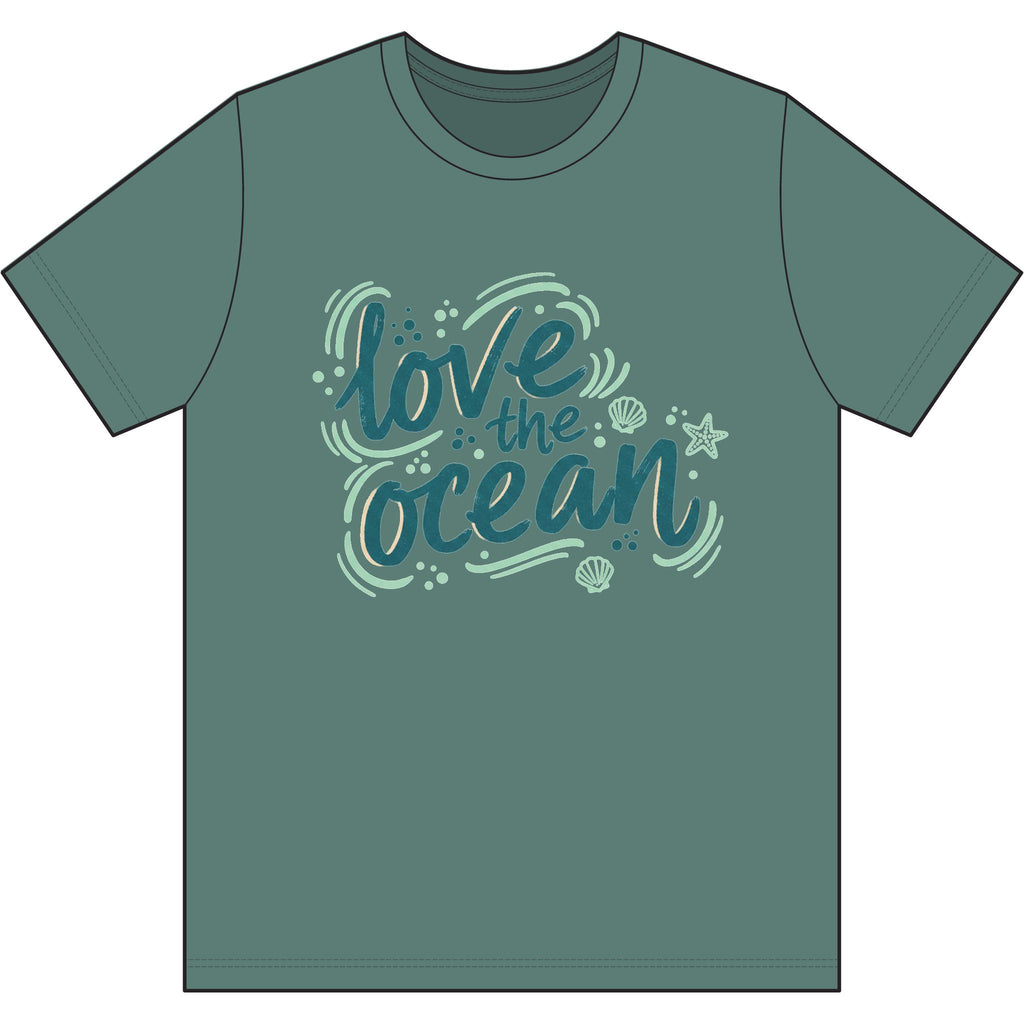 Coastal Waves Organic T-Shirt — 'Common Coast Love the Ocean Graphic