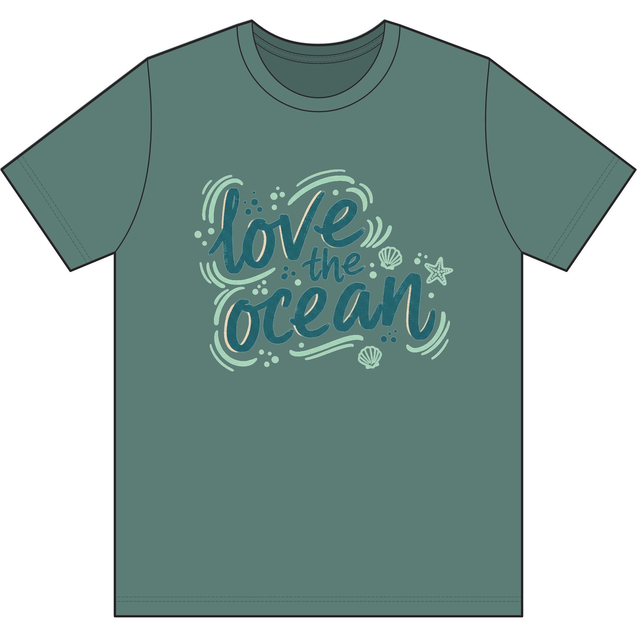 Coastal Waves Organic T-Shirt — 'Common Coast Love the Ocean Graphic