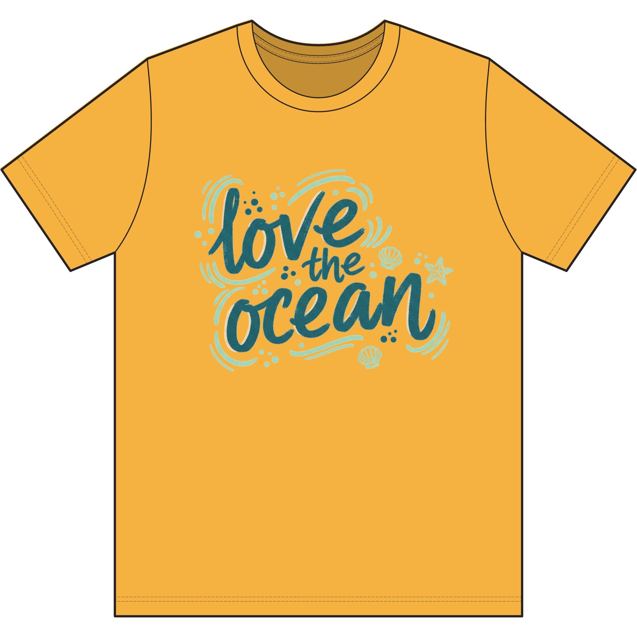 Coastal Waves Organic T-Shirt — 'Common Coast Love the Ocean Graphic